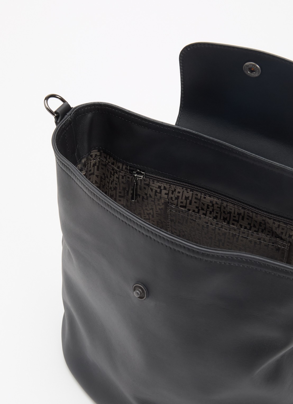Longchamp Le Pliage Xtra schoudertas M van leer - detail 4 zwart