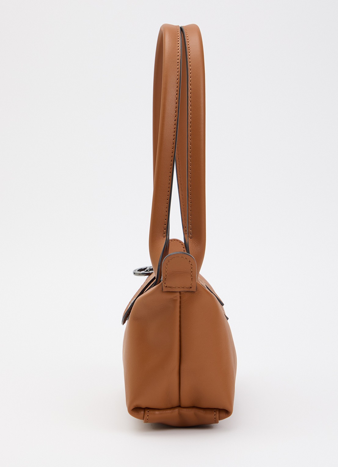 Longchamp Le Pliage Xtra schoudertas M van leer - detail 2 oranjebruin