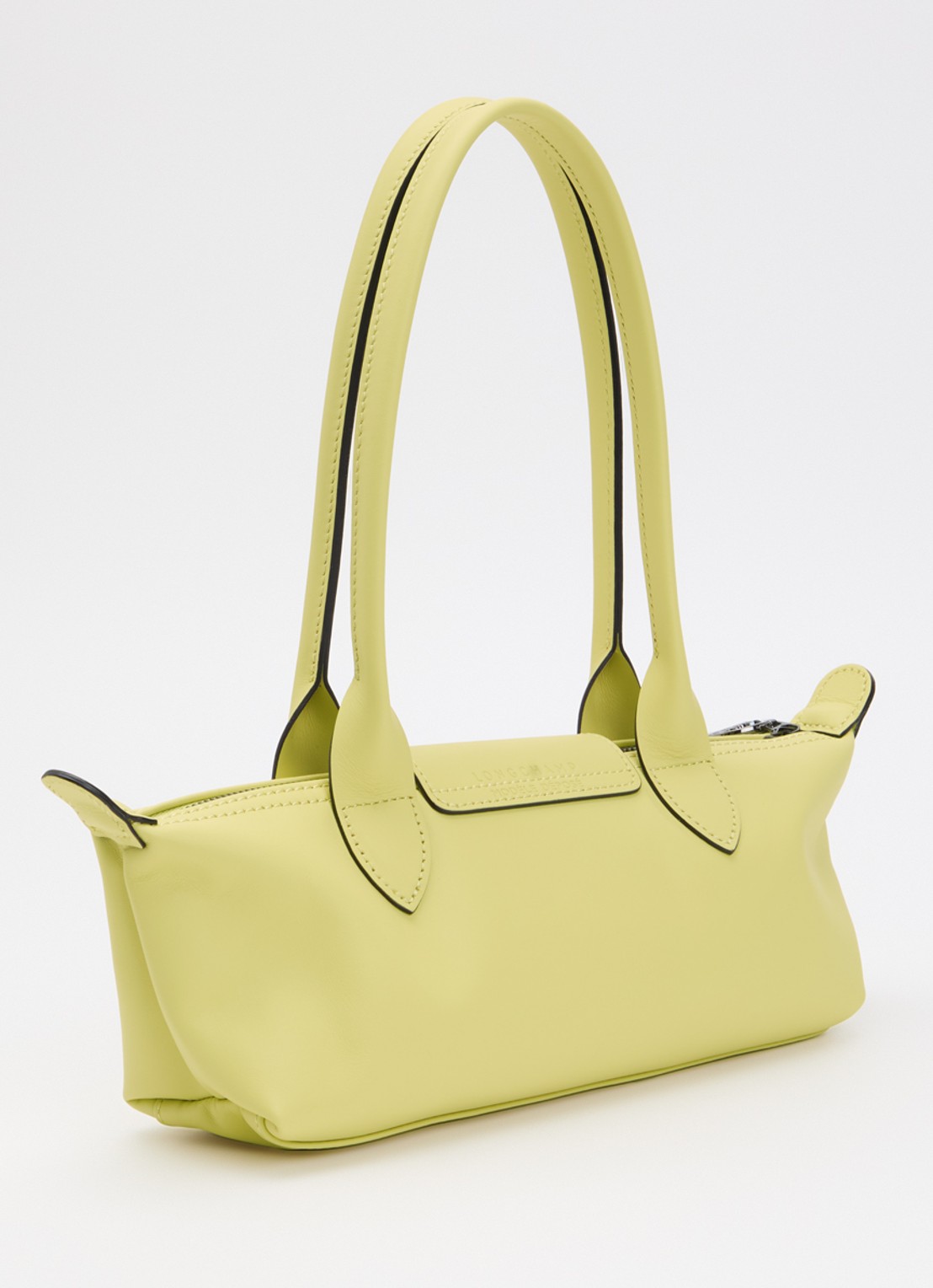 Longchamp Le Pliage Xtra schoudertas M van leer - achterkant 3 lichtgeel