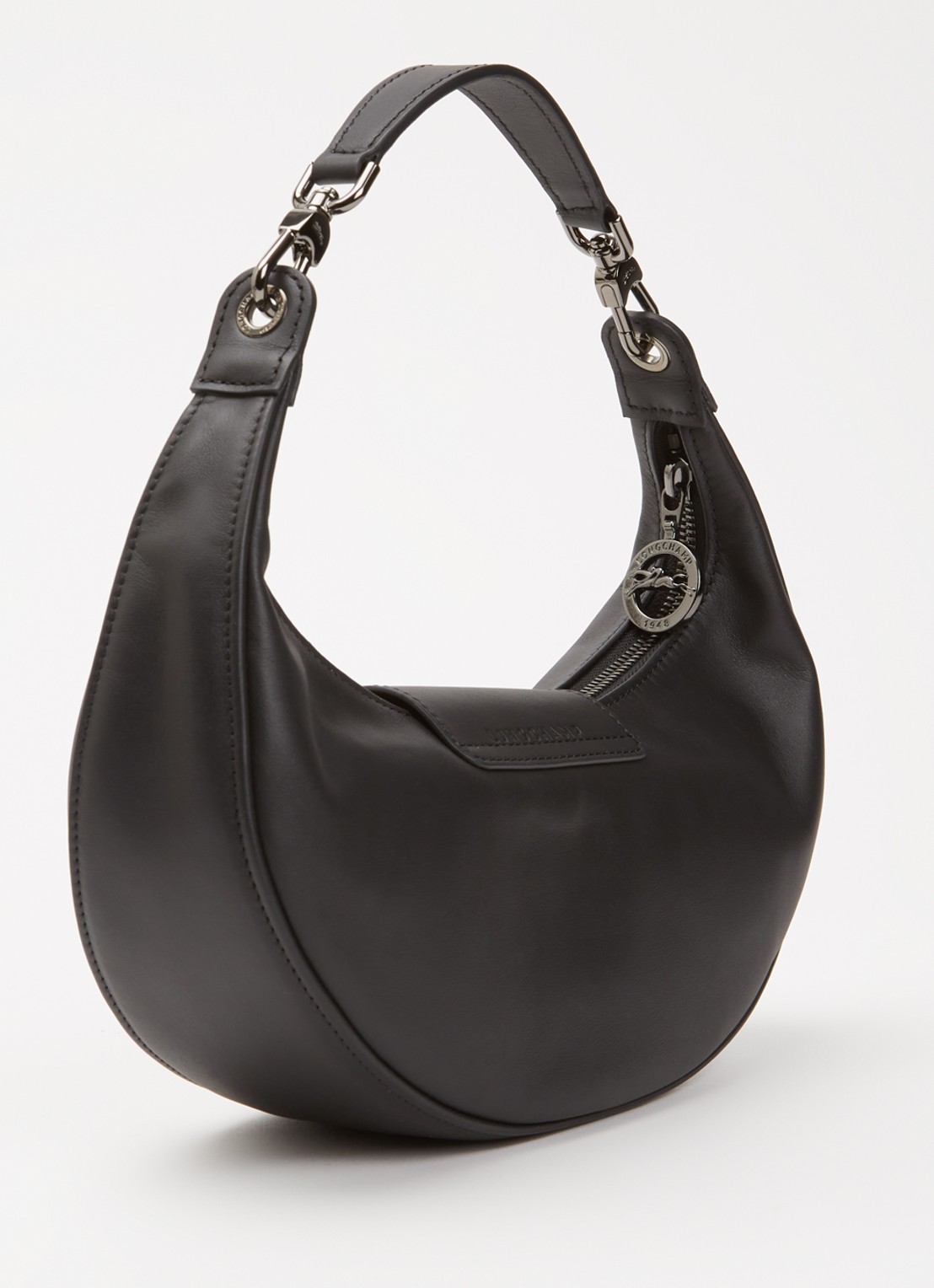 Longchamp Le Pliage Xtra schoudertas S van leer - achterkant zwart