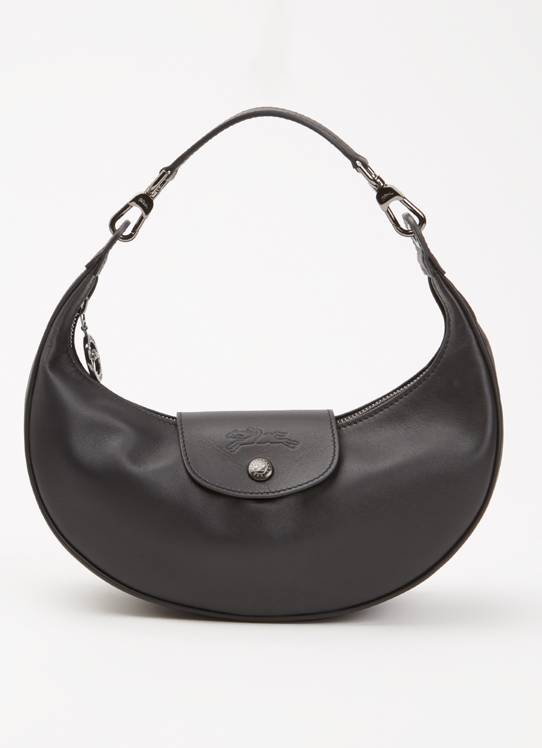 Longchamp Le Pliage Xtra schoudertas S van leer - voorkant 5 zwart
