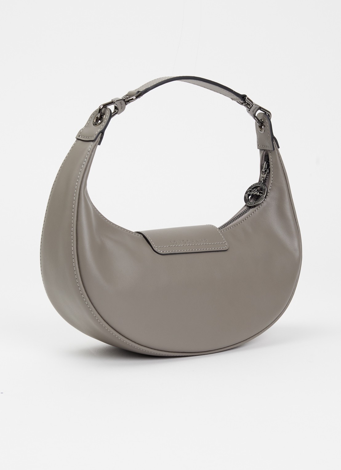 Longchamp Le Pliage Xtra schoudertas S van leer - achterkant grijs