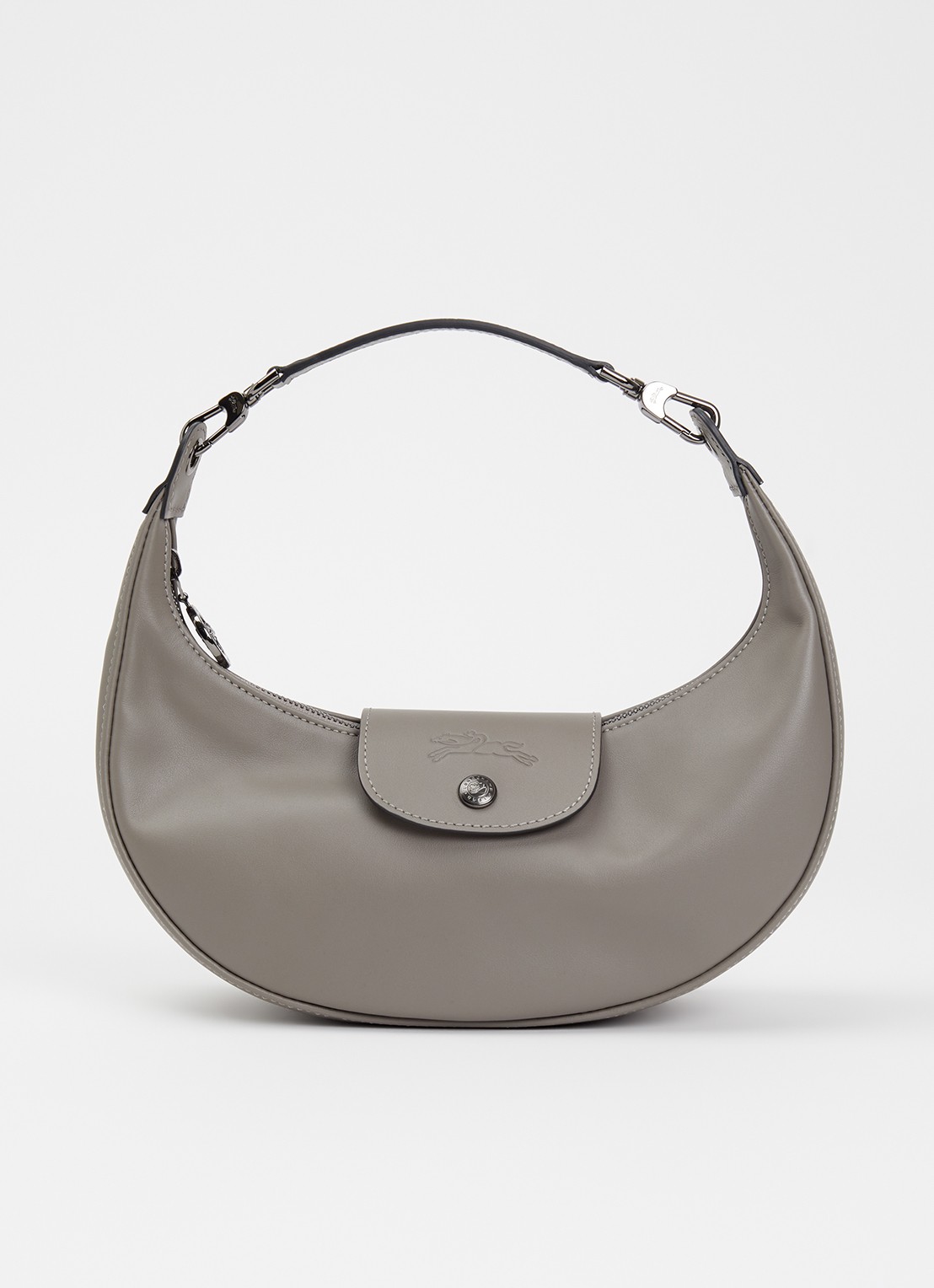 Longchamp Le Pliage Xtra schoudertas S van leer - voorkant 5 grijs