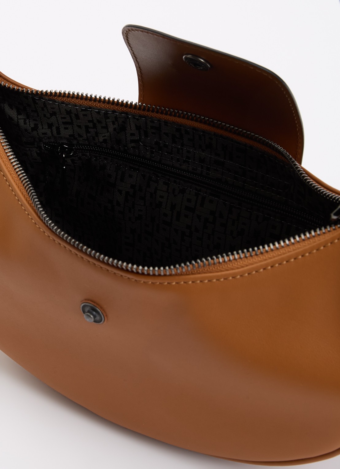 Longchamp Le Pliage Xtra schoudertas S van leer - detail roestbruin