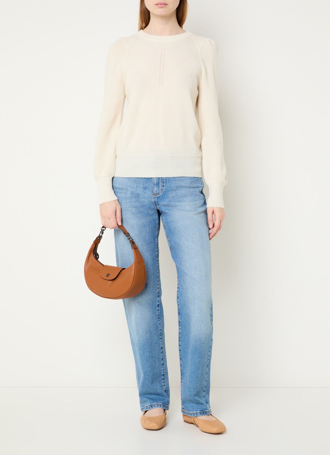 Longchamp Le Pliage Xtra schoudertas S van leer - voorkant 5 roestbruin