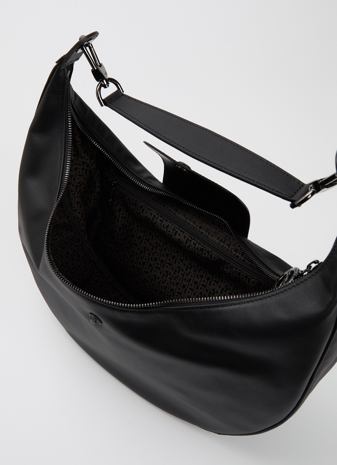 Longchamp Le Pliage Xtra schoudertas van leer - detail zwart