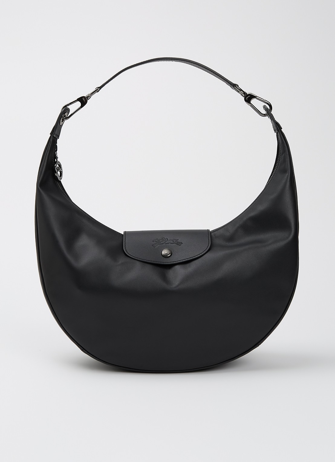 Longchamp Le Pliage Xtra schoudertas van leer - voorkant 4 zwart
