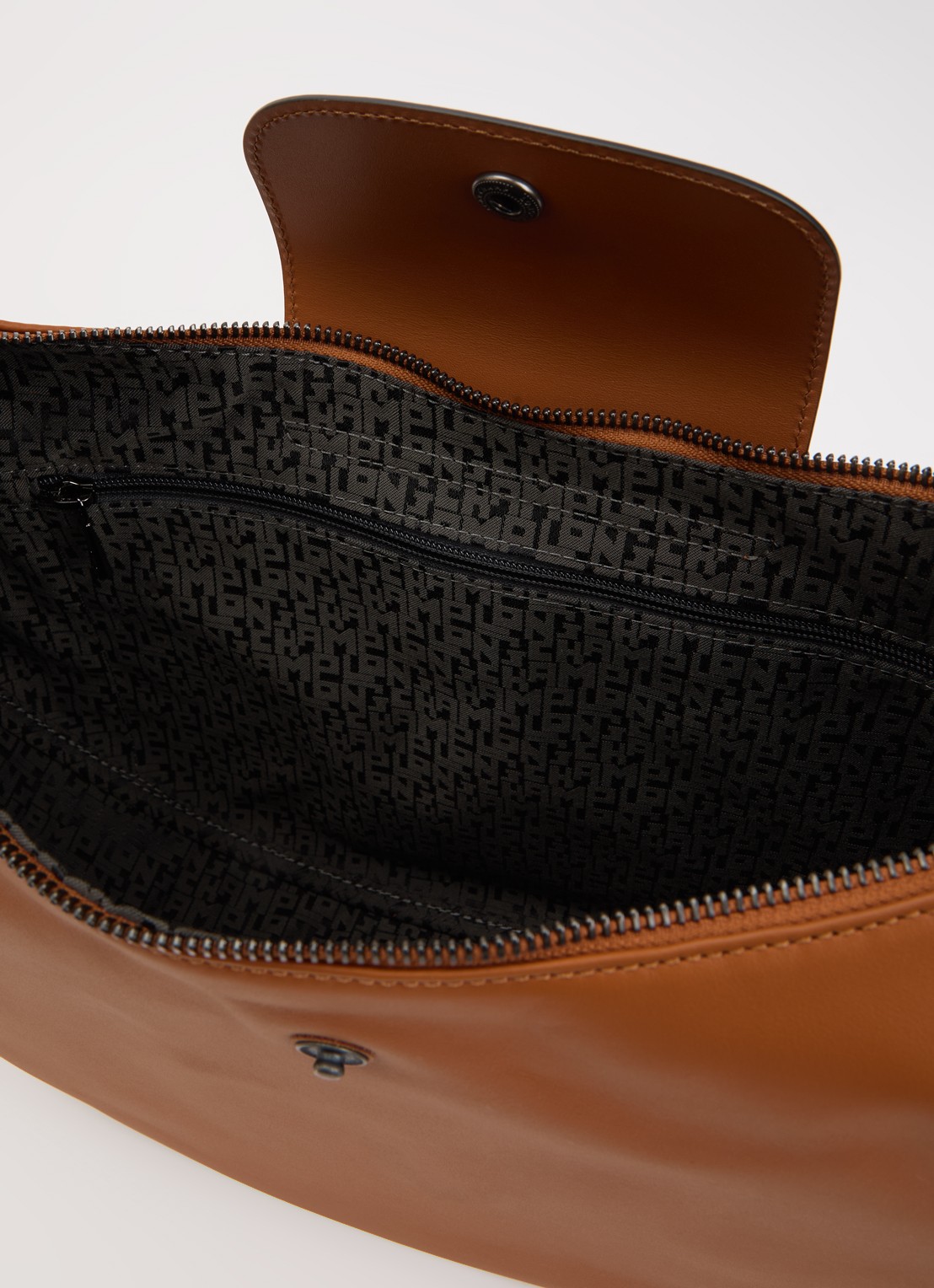 Longchamp Le Pliage Xtra schoudertas van leer - detail cognac