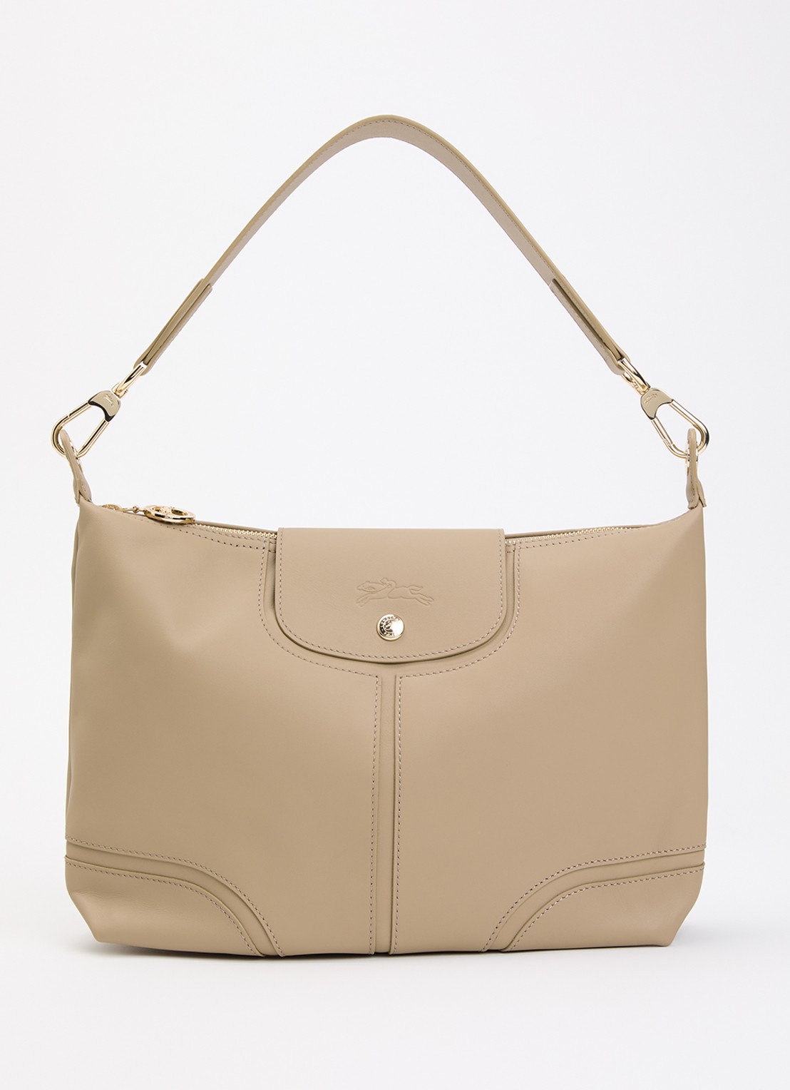 Longchamp Le Pliage Xtra schoudertas van leer - voorkant 4 khaki