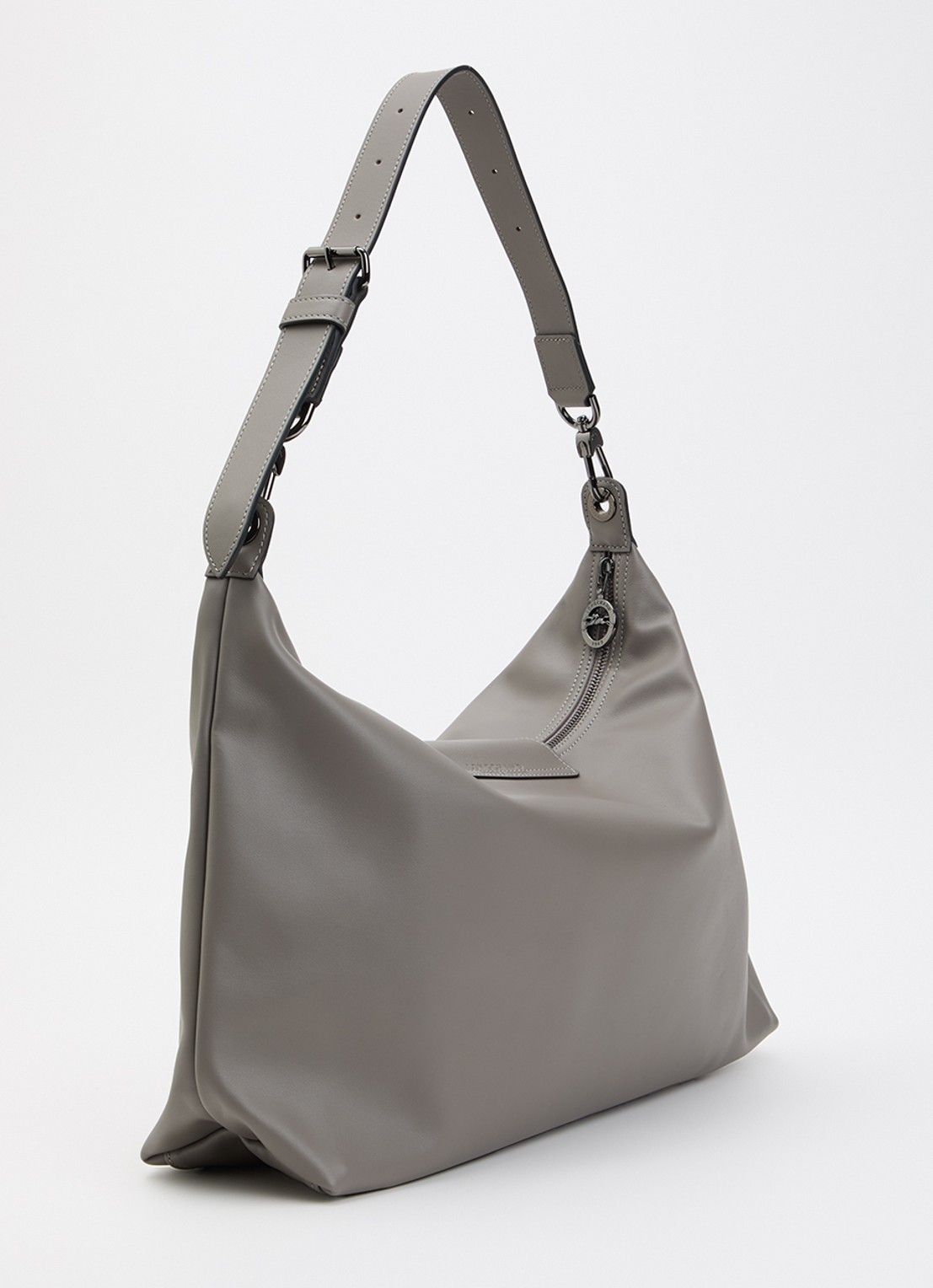 Longchamp Le Pliage Xtra schoudertas XL van leer - achterkant grijs