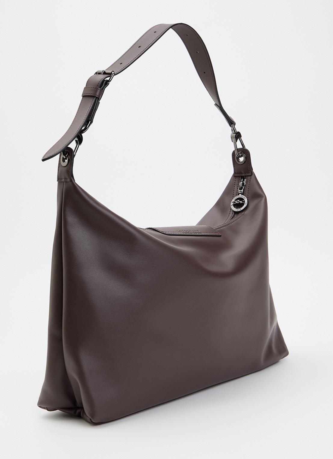Longchamp Le Pliage Xtra schoudertas XL van leer - achterkant donkerbruin