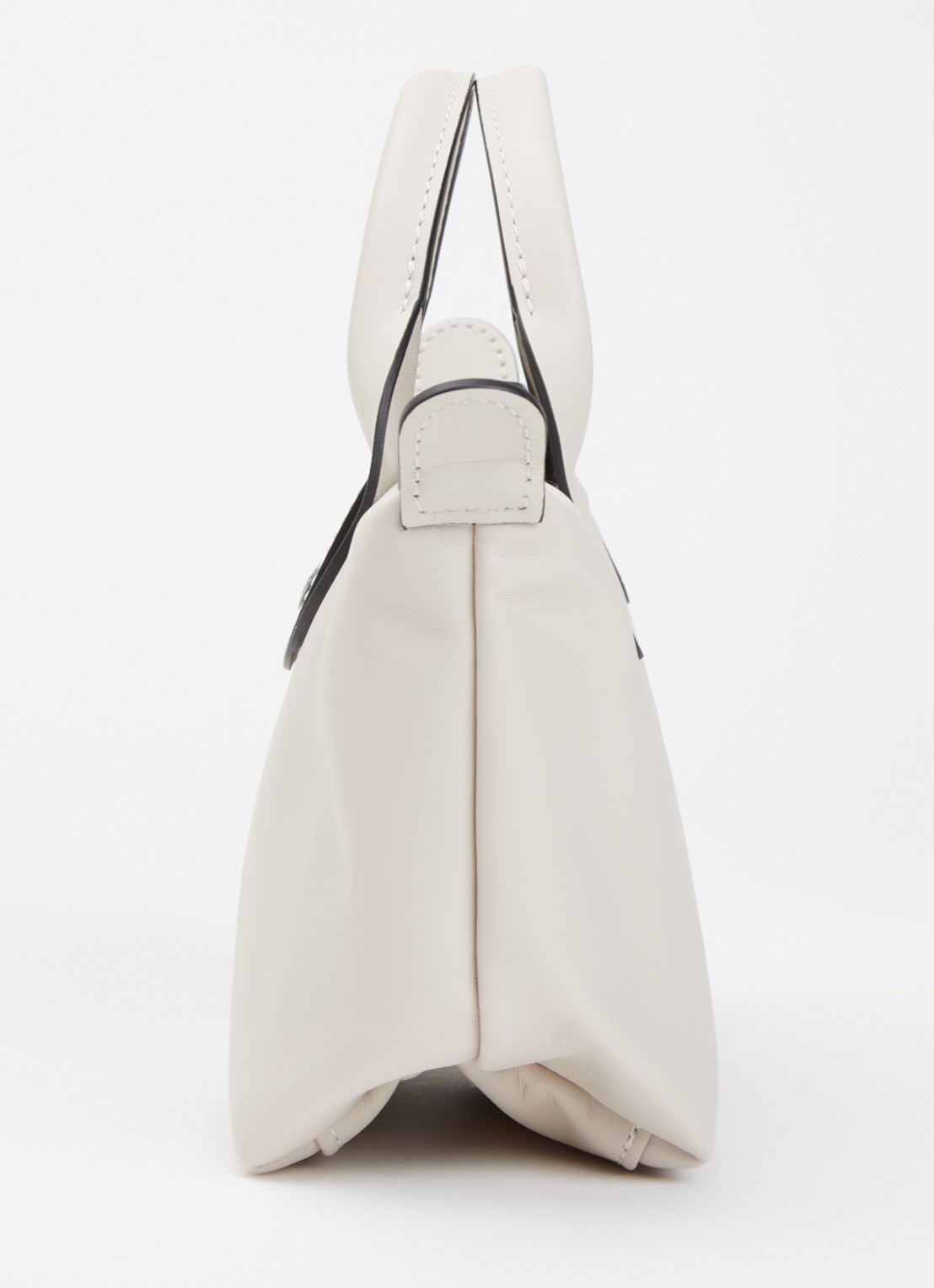 Longchamp Le Pliage Xtra XS handtas van leer - detail 3 lichtgrijs