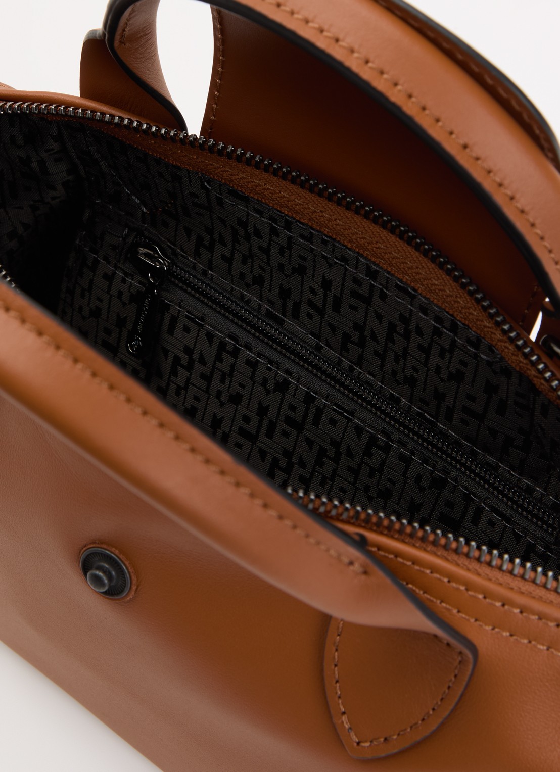 Longchamp Le Pliage Xtra XS handtas van leer - detail 5 oranjebruin