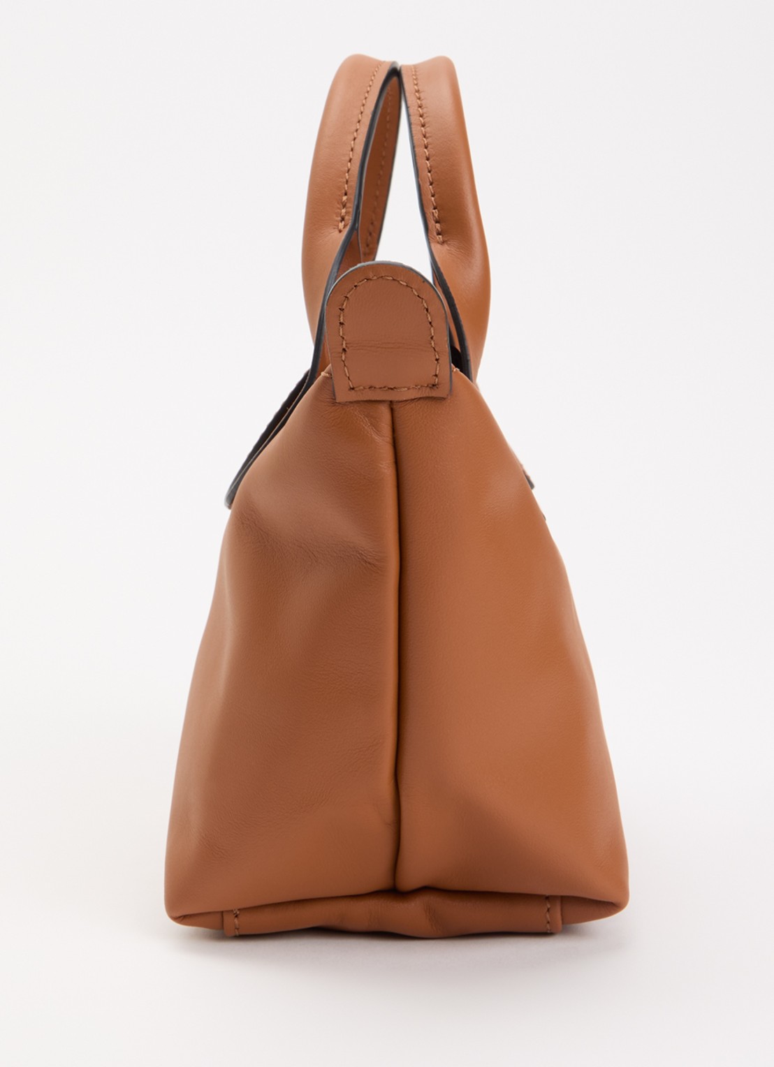 Longchamp Le Pliage Xtra XS handtas van leer - detail 6 oranjebruin