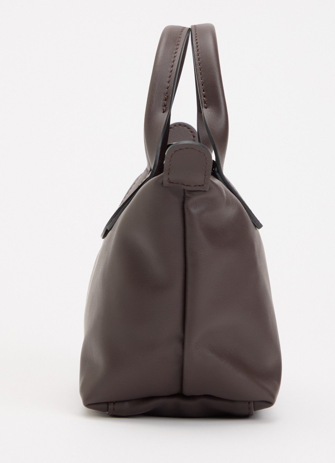 Longchamp Le Pliage Xtra XS handtas van leer - detail 6 donkerbruin
