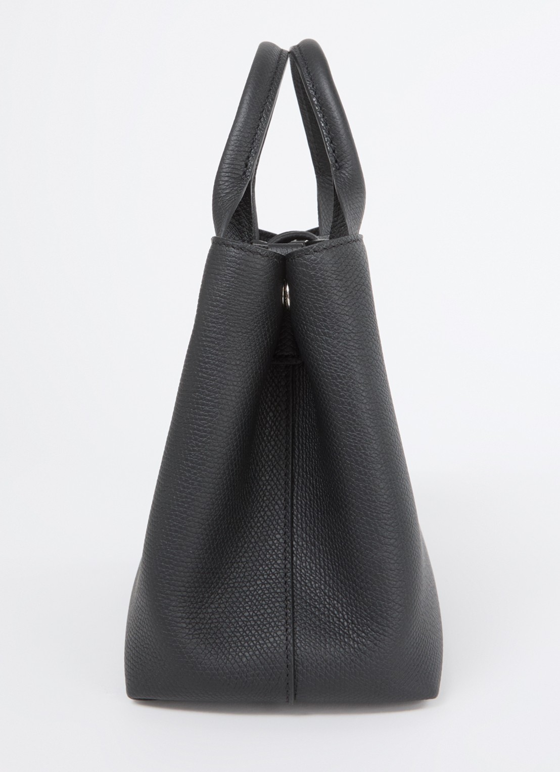 Longchamp Le Roseau handtas S van leer met afneembare schouderriem - detail 5 zwart