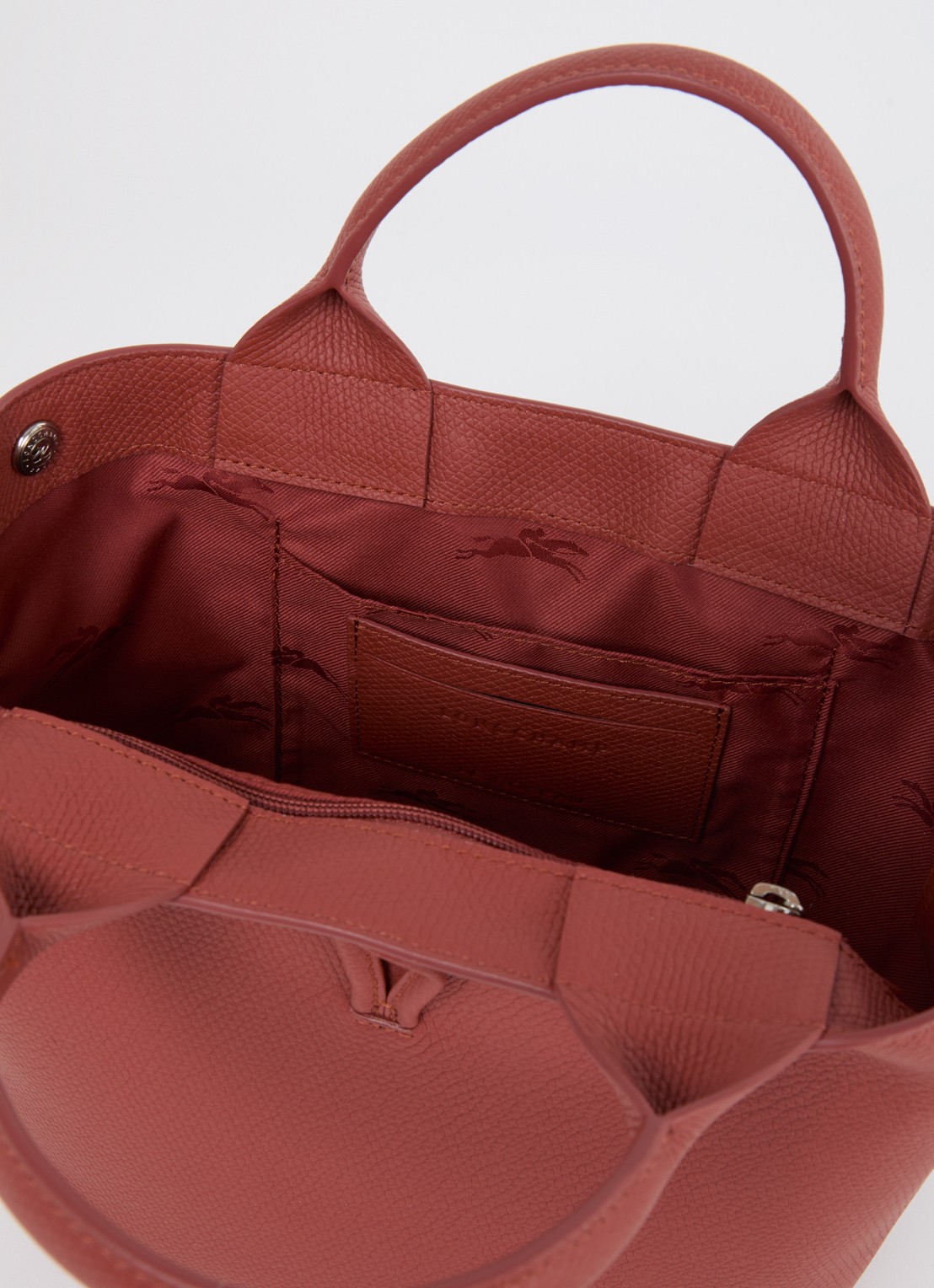 Longchamp Le Roseau handtas S van leer met afneembare schouderriem - detail 6 zwart