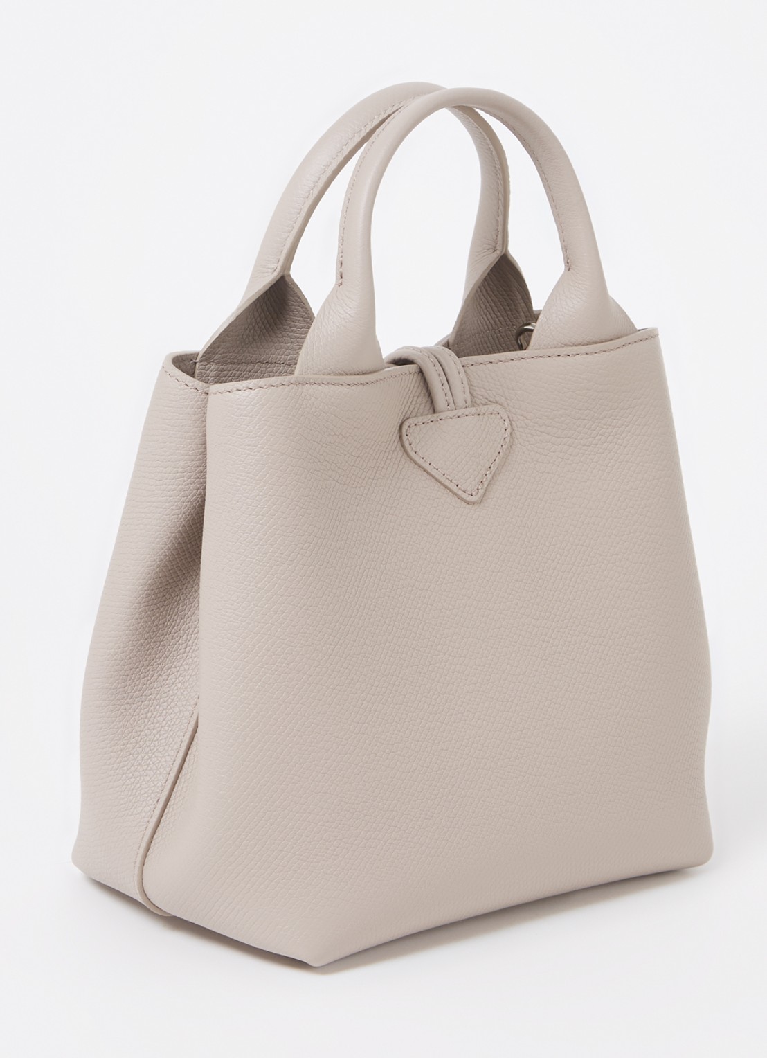Longchamp Le Roseau handtas S van leer met afneembare schouderriem - achterkant 6 beige