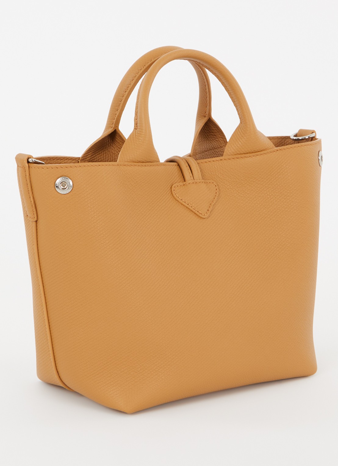 Longchamp Le Roseau handtas S van leer met afneembare schouderriem  - achterkant 6 cognac