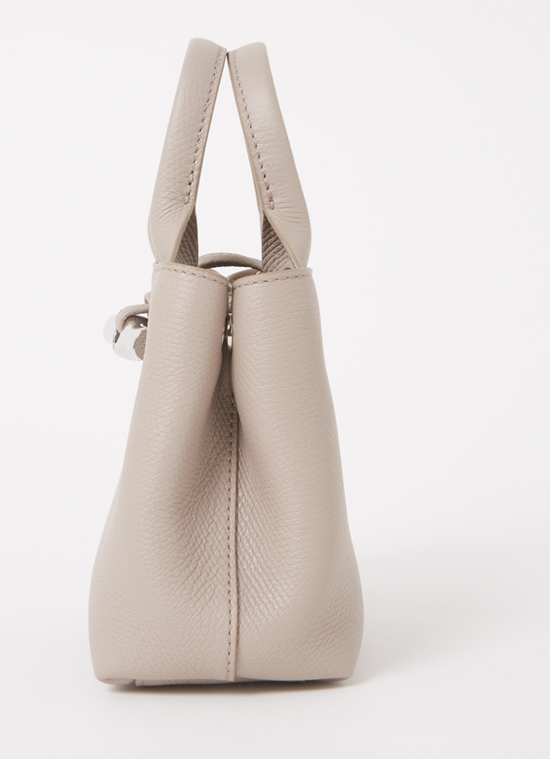 Longchamp Le Roseau handtas XS van leer met afneembare schouderriem - detail 3 beige