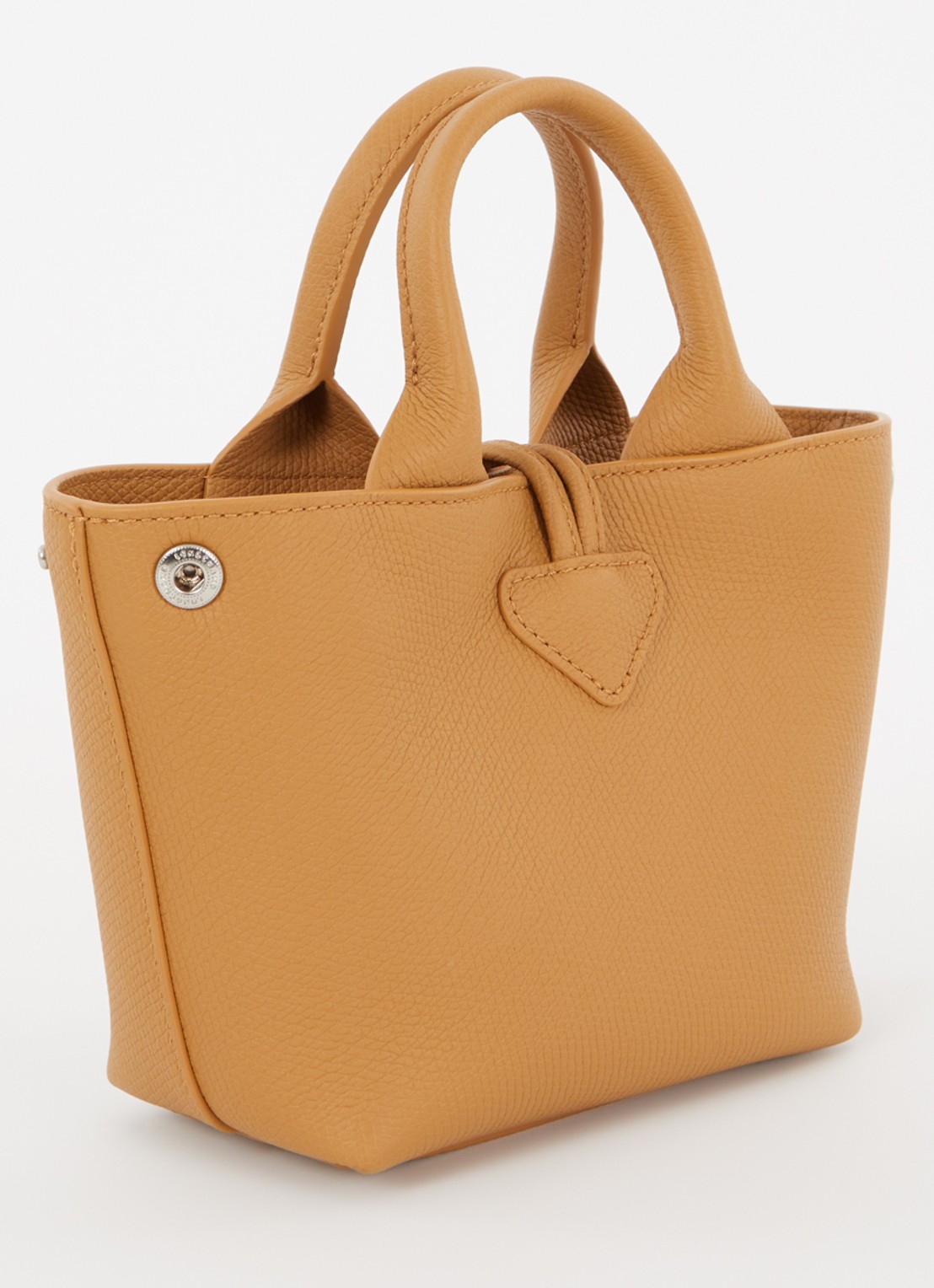 Longchamp Le Roseau handtas XS van leer met afneembare schouderriem - achterkant 6 donkeroranje
