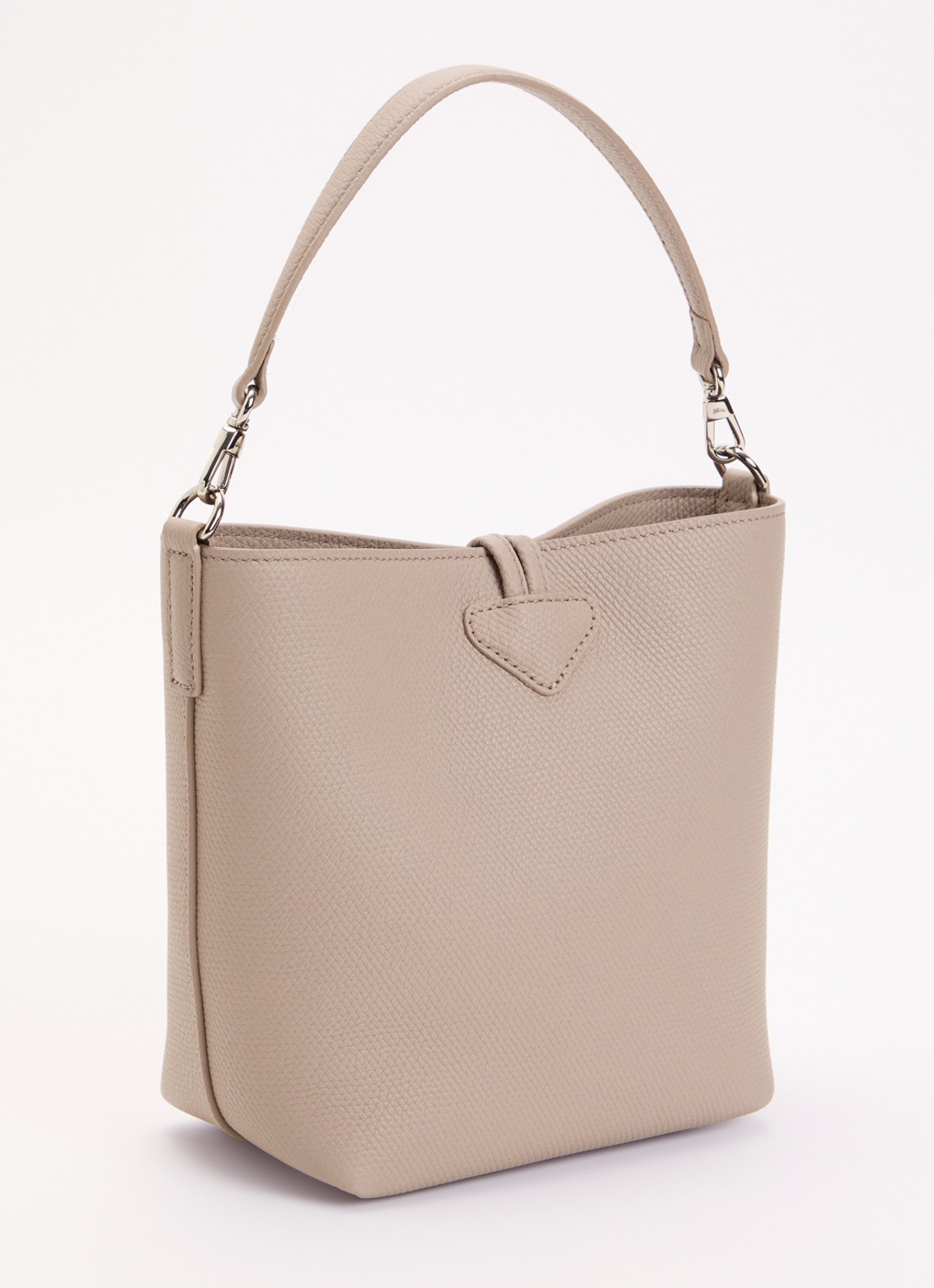 Longchamp Le Roseau handtas XS van leer met afneembare schouderriem - achterkant beige