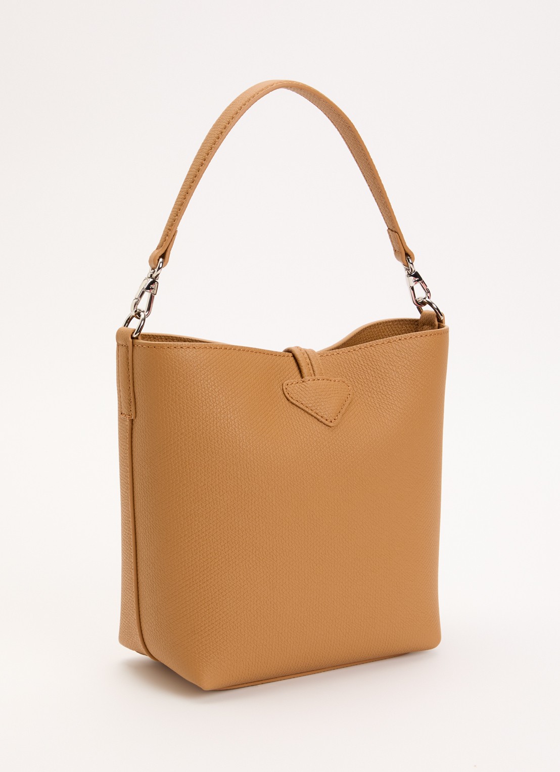 Longchamp Le Roseau handtas XS van leer met afneembare schouderriem - achterkant 7 camel