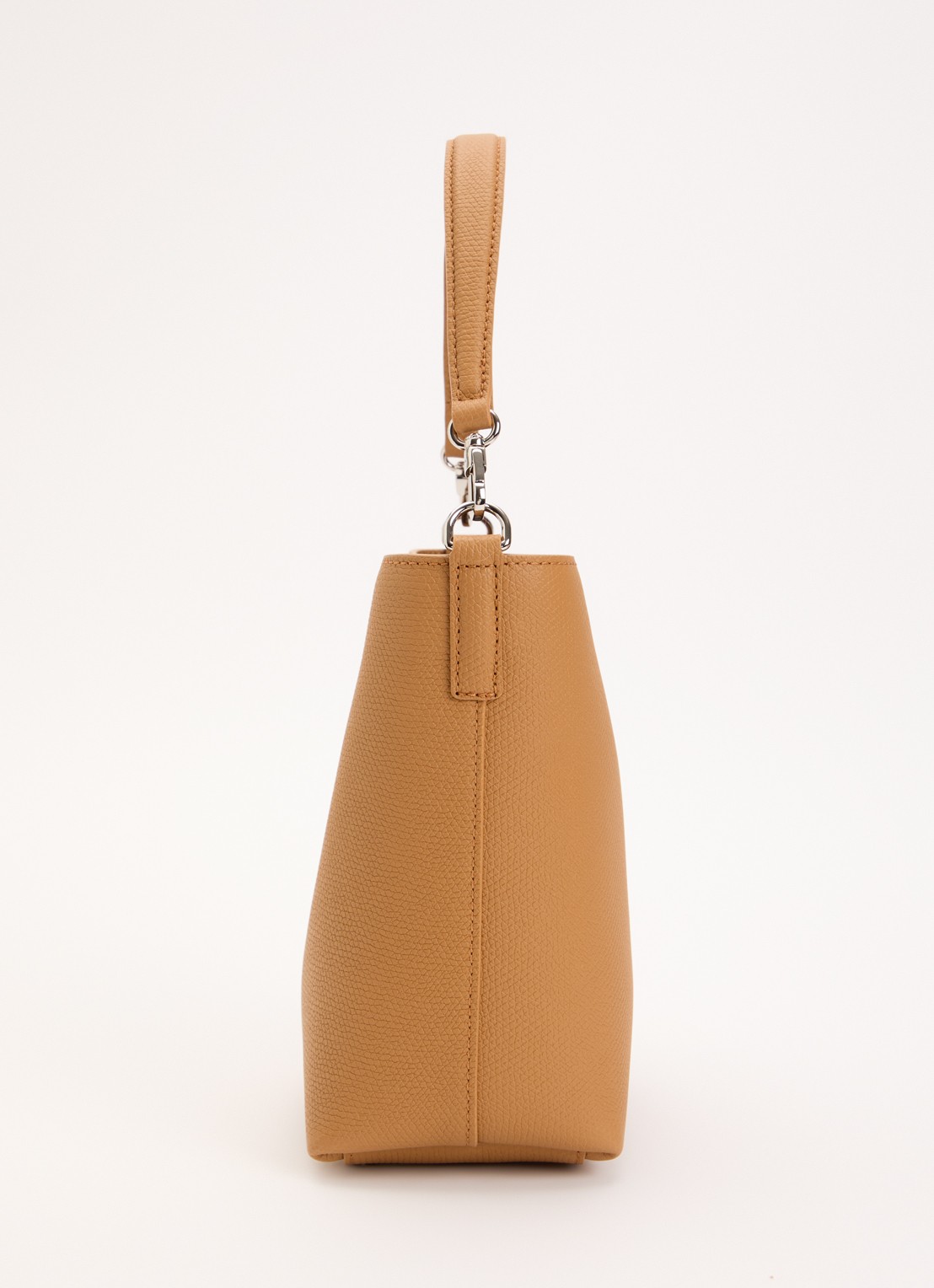 Longchamp Le Roseau handtas XS van leer met afneembare schouderriem - detail 5 camel