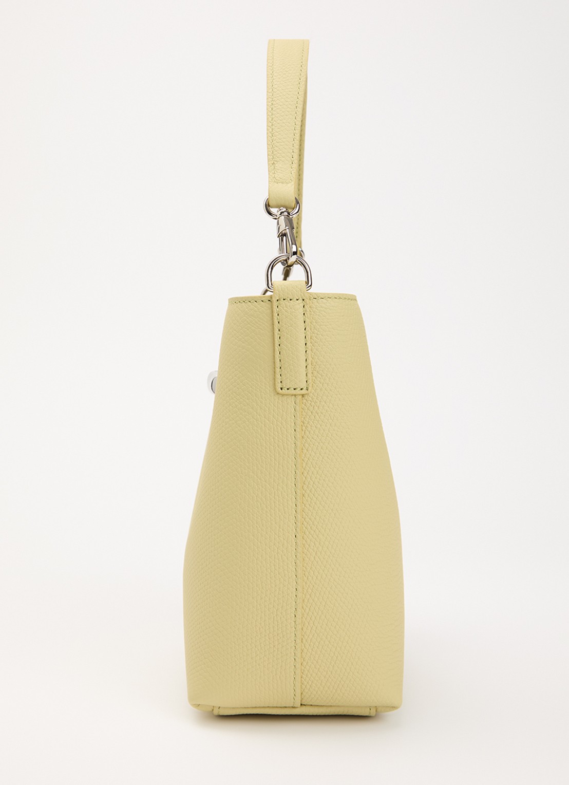 Longchamp Le Roseau handtas XS van leer met afneembare schouderriem - detail 6 lichtgroen