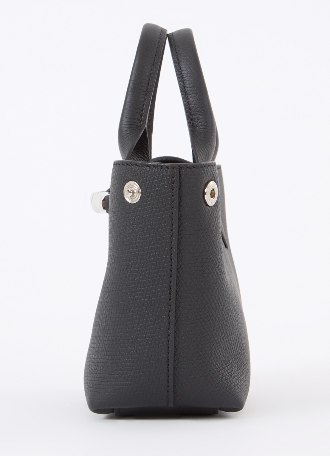 Longchamp Le Roseau handtas XS van leer - detail 2 zwart
