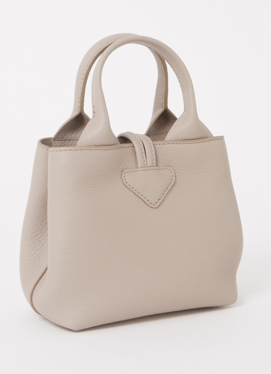 Longchamp Le Roseau handtas XS van leer - achterkant beige