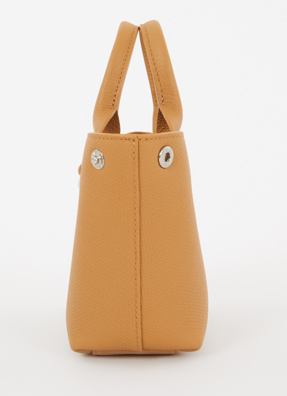 Longchamp Le Roseau handtas XS van leer - detail 6 donkeroranje