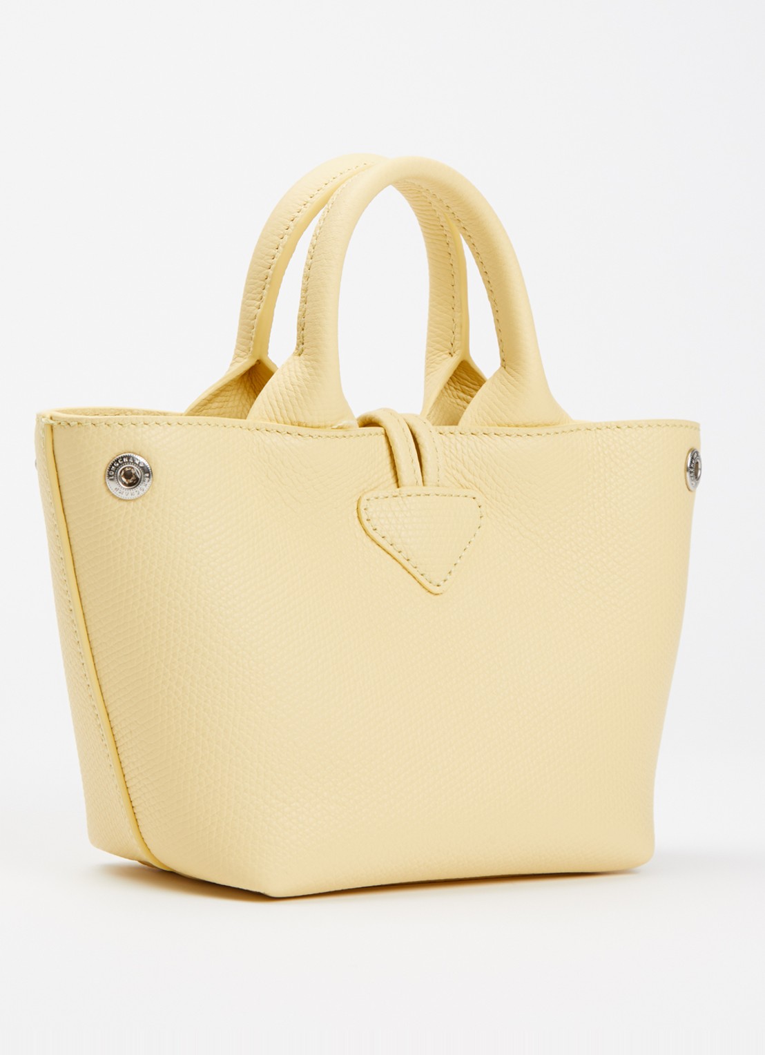 Longchamp Le Roseau handtas XS van leer - achterkant 7 geel