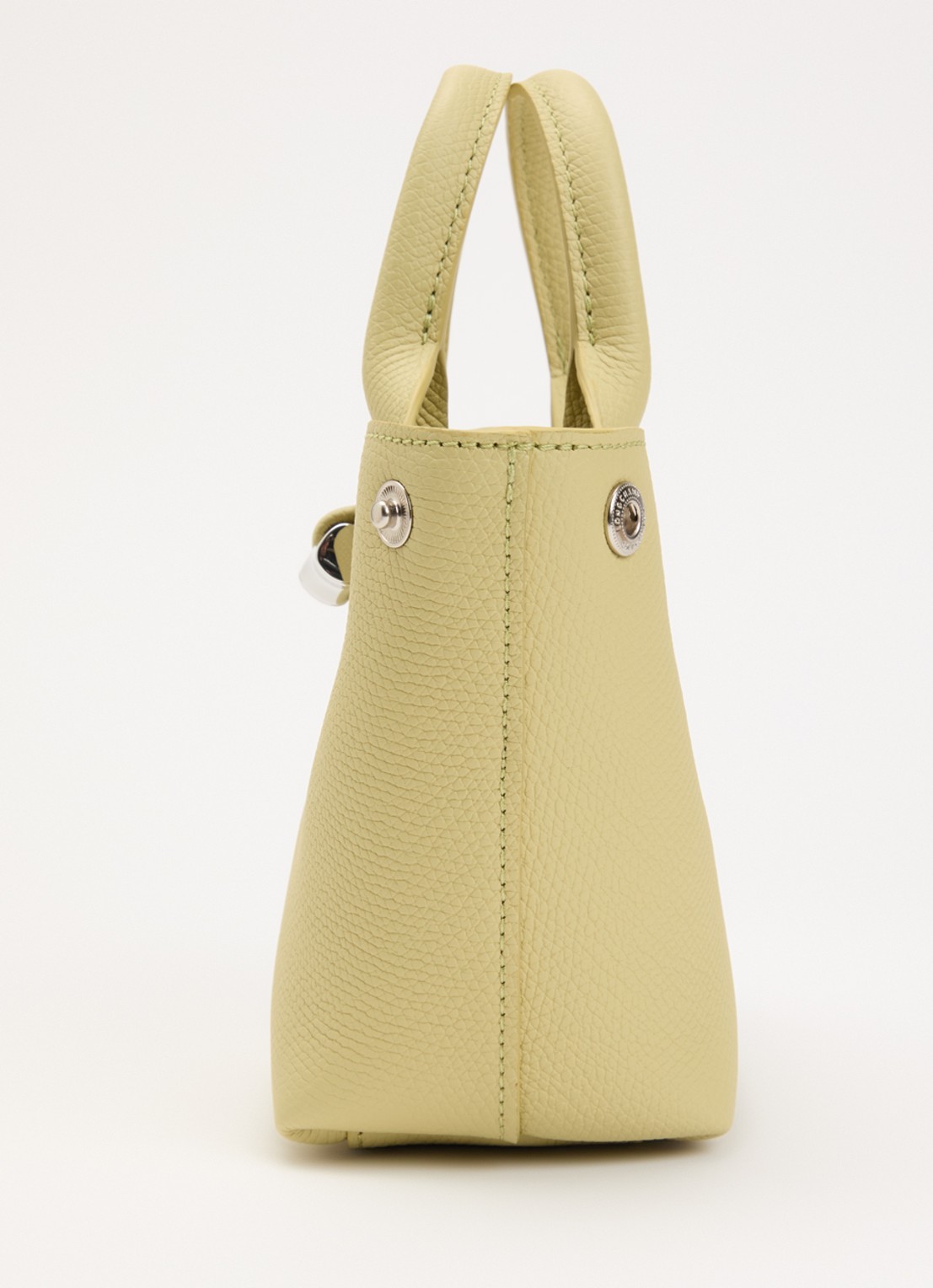 Longchamp Le Roseau handtas XS van leer - detail 2 lichtgroen