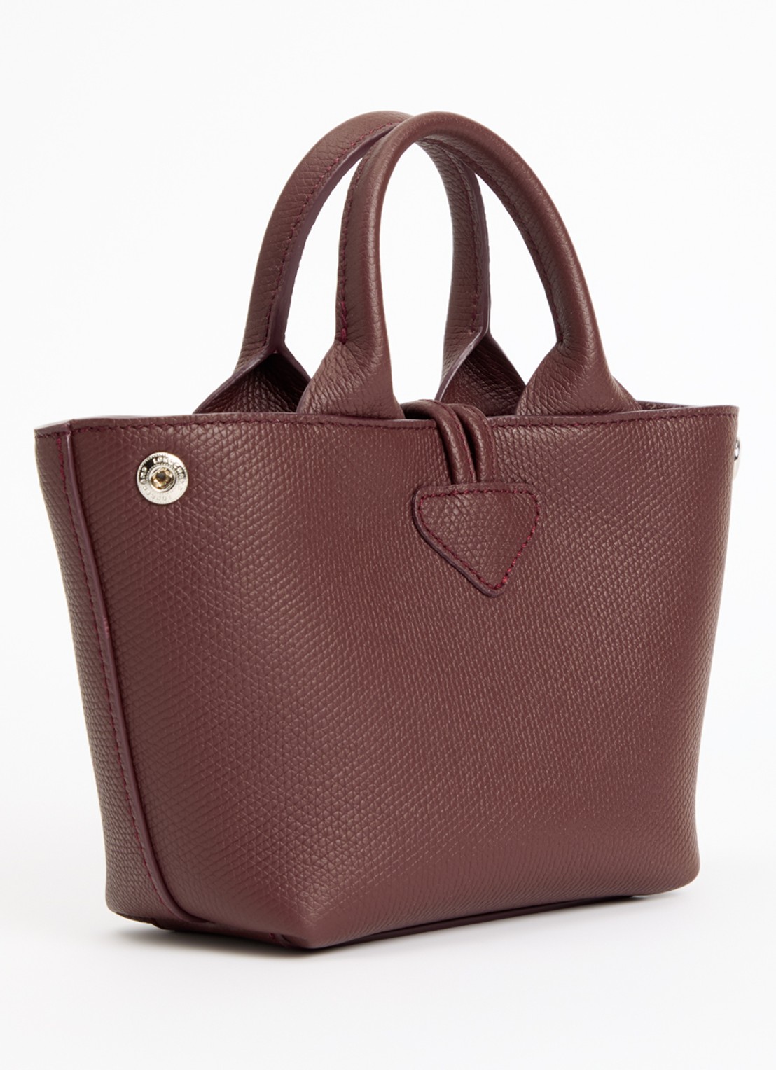Longchamp Le Roseau handtas XS van leer - achterkant 2 bordeauxrood