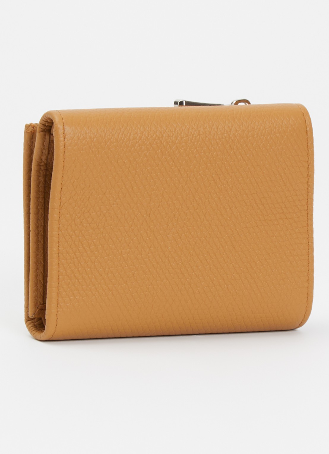 Longchamp Le Roseau portemonnee van leer met structuur - achterkant cognac