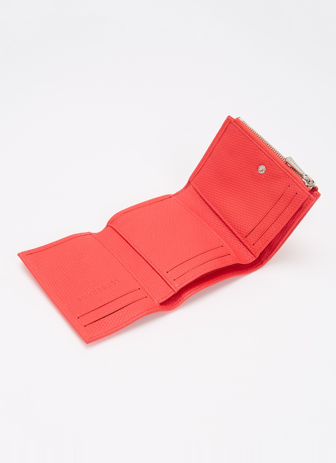 Longchamp Le Roseau portemonnee van leer met structuur - detail 3 rood