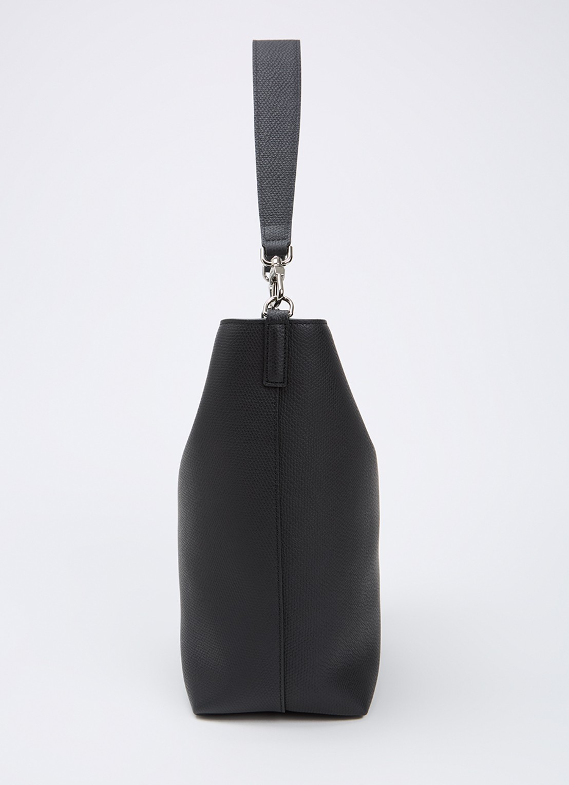 Longchamp Le Roseau schoudertas M van leer - detail 3 zwart