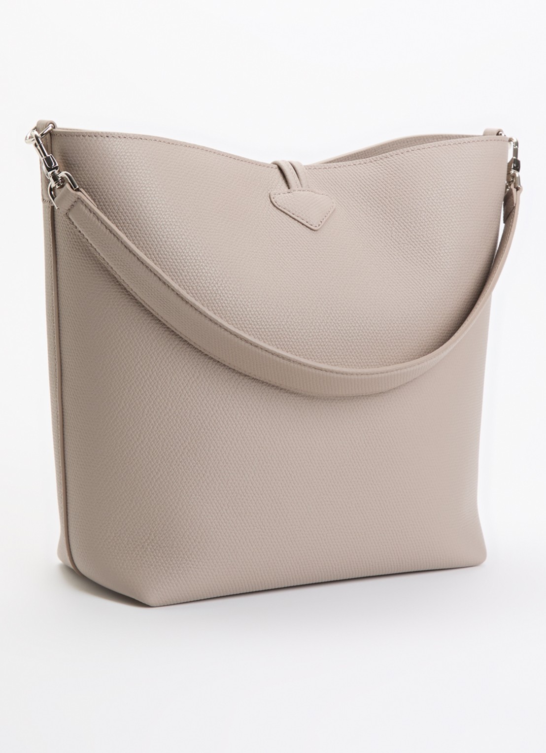 Longchamp Le Roseau schoudertas M van leer - achterkant 3 beige
