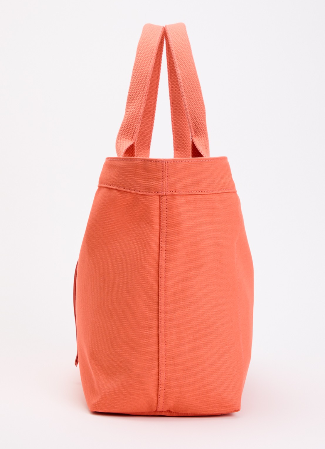 Longchamp Le Roseau shopper van canvas met leren details - detail 3 koraalroze