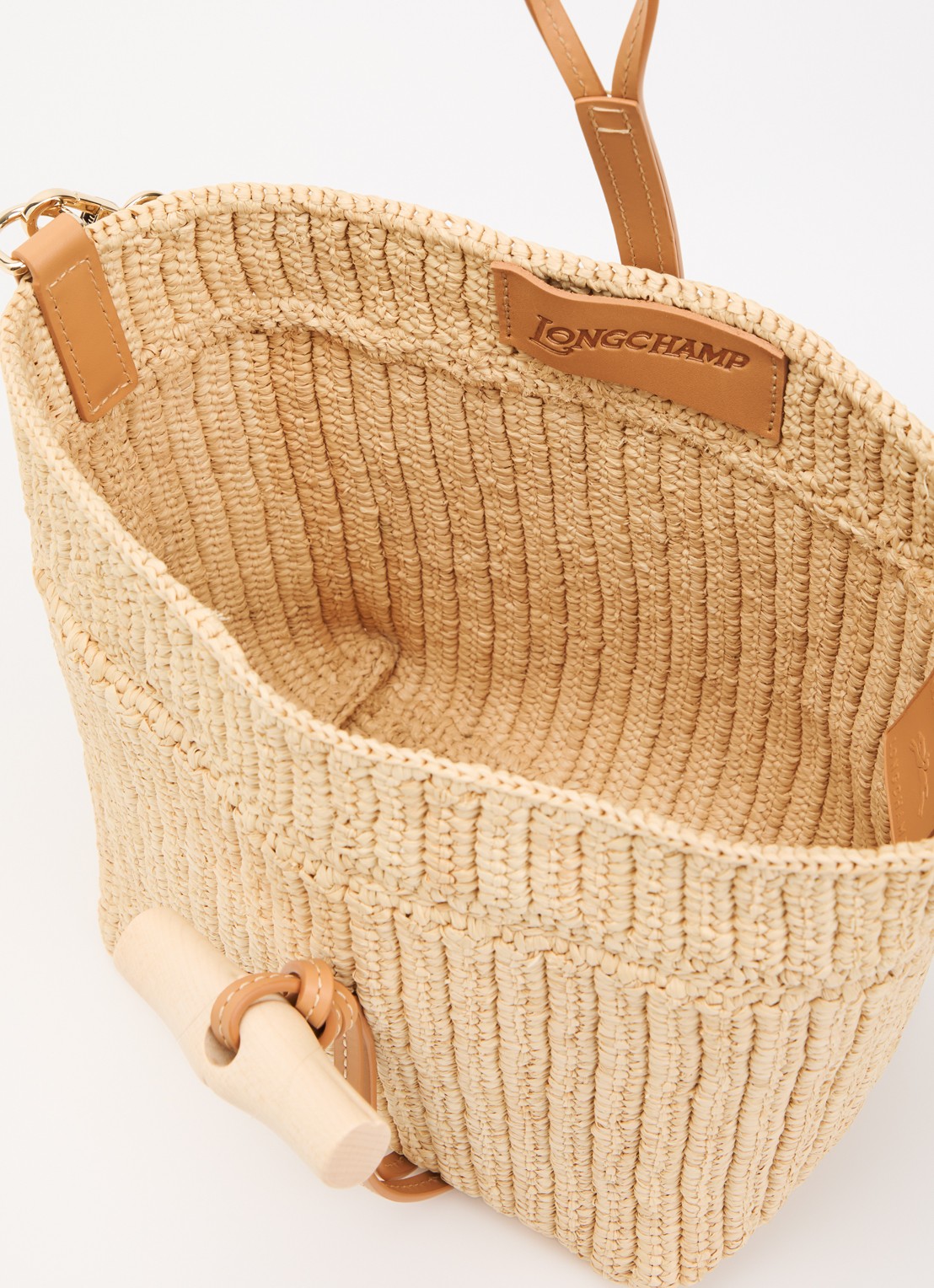 Longchamp Le Roseau XS crossbodytas met details van kalfsleer en afneembare schouderriem  - detail 3 beige