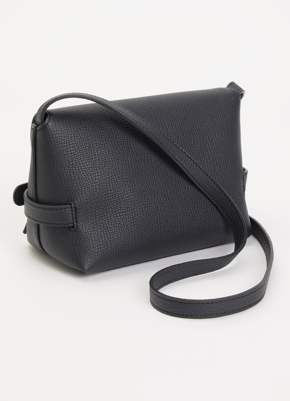 Longchamp Le Smart crossbodytas S van leer  - achterkant zwart
