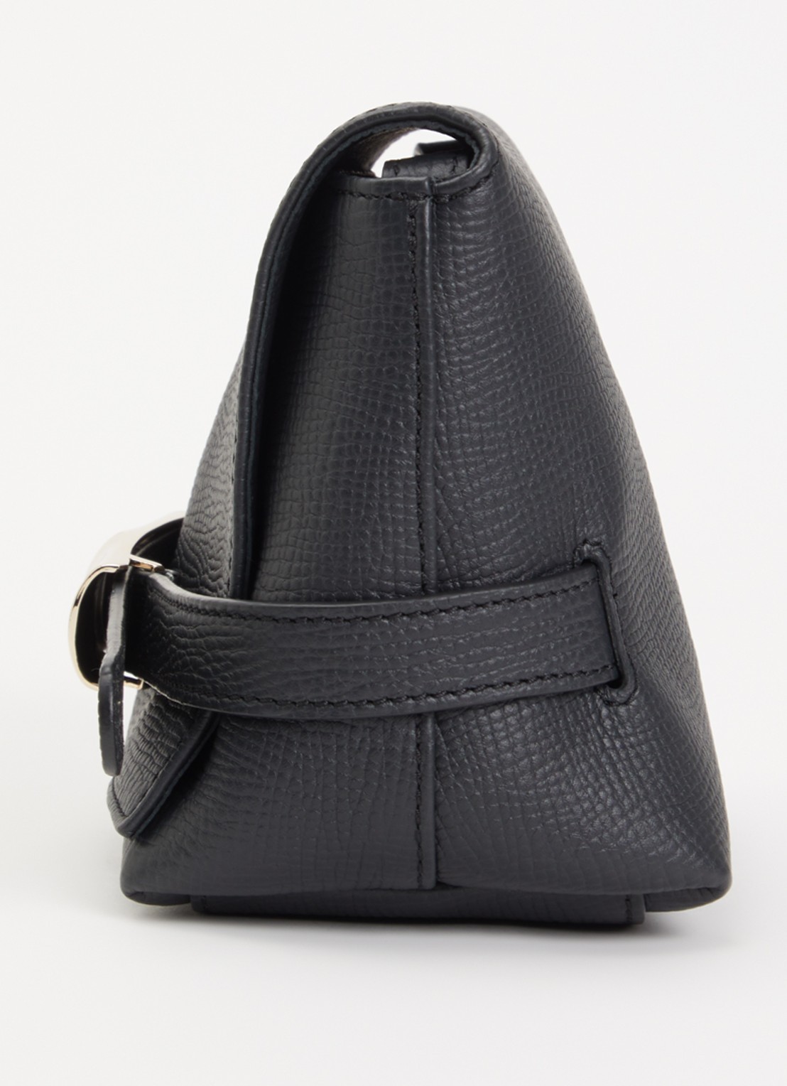 Longchamp Le Smart crossbodytas S van leer  - detail 3 zwart
