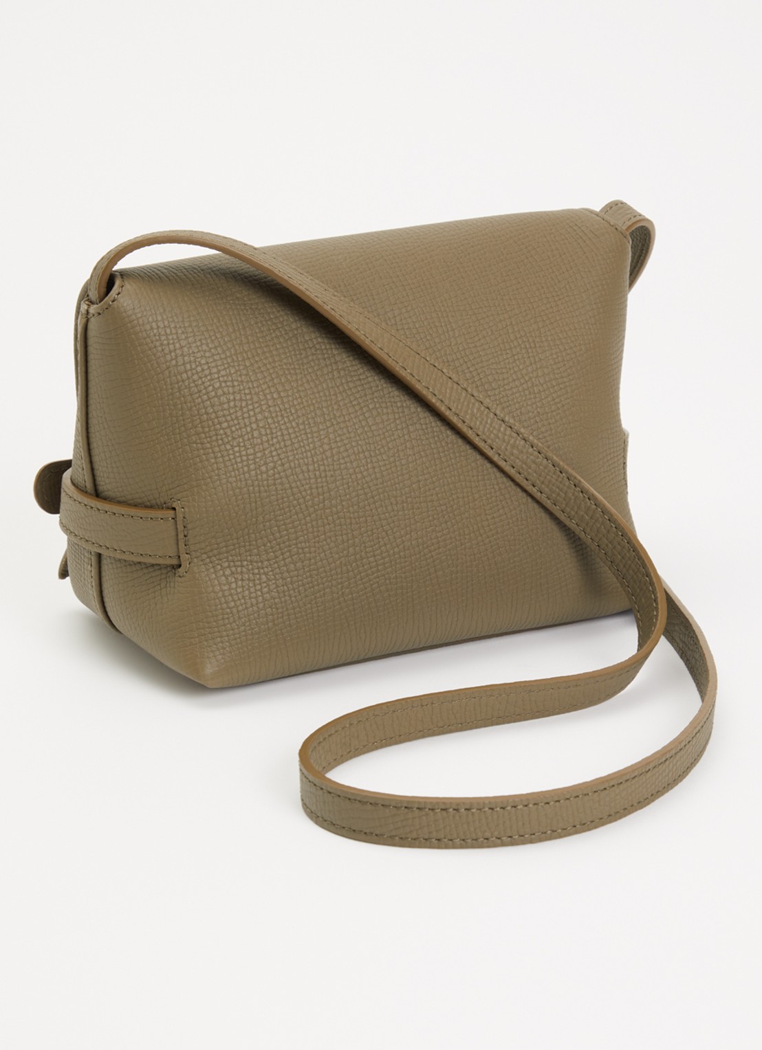 Longchamp Le Smart crossbodytas S van leer  - achterkant 5 olijfgroen