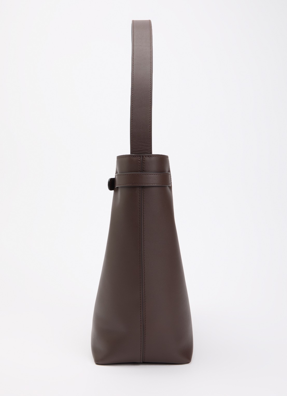 Longchamp Le Smart schoudertas van kalfsleer met verstelbare schouderriem - detail 4 mahoniebruin