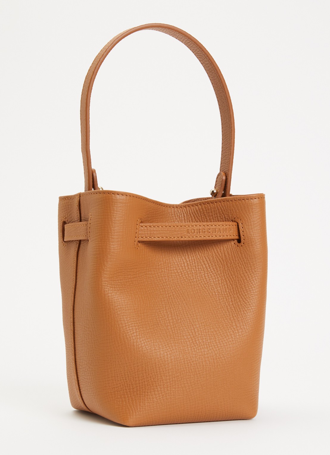Longchamp Le Smart schoudertas XS van leer met afneembare schouderriem  - achterkant 5 camel