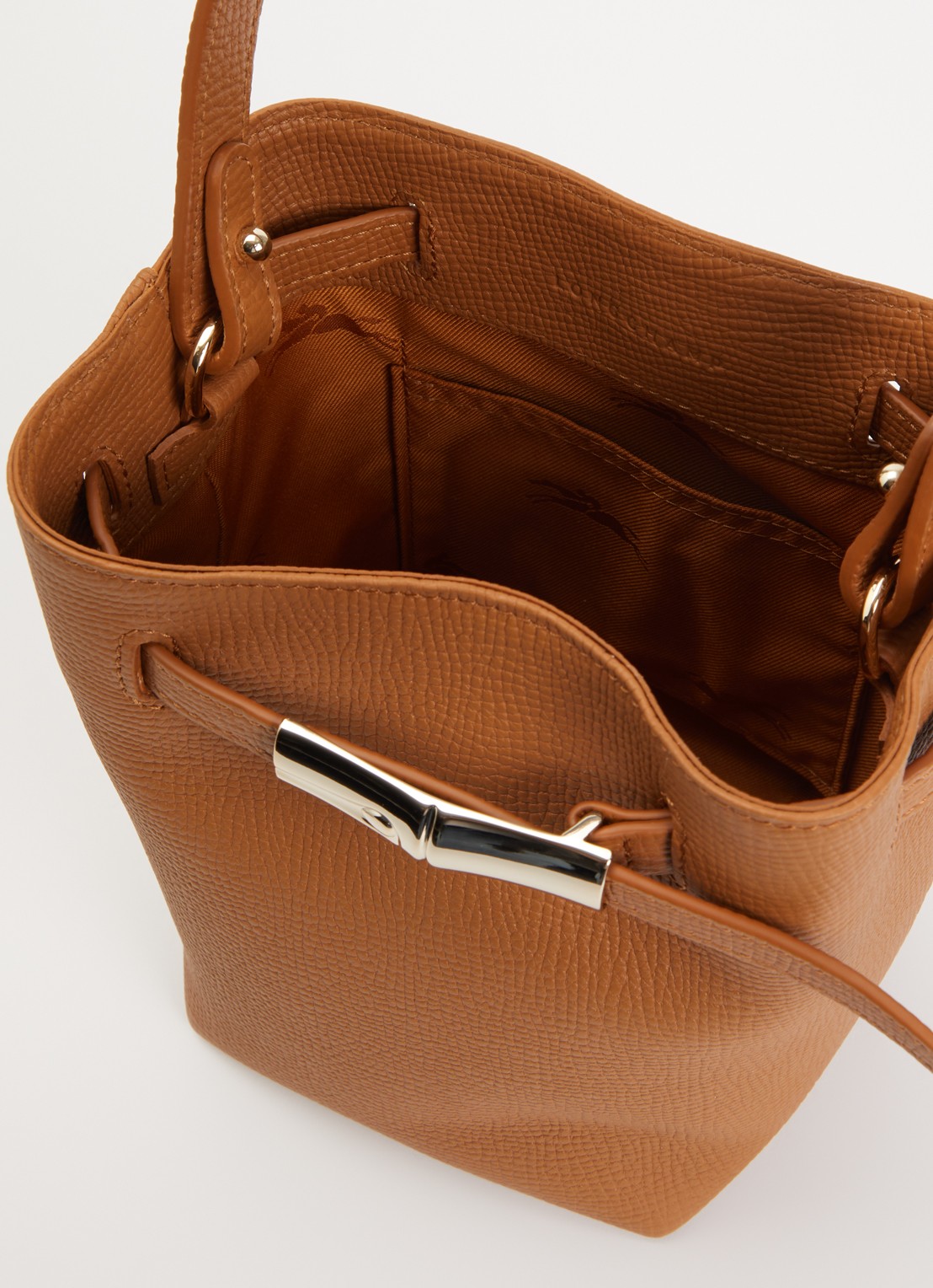 Longchamp Le Smart schoudertas XS van leer met afneembare schouderriem  - detail 2 camel