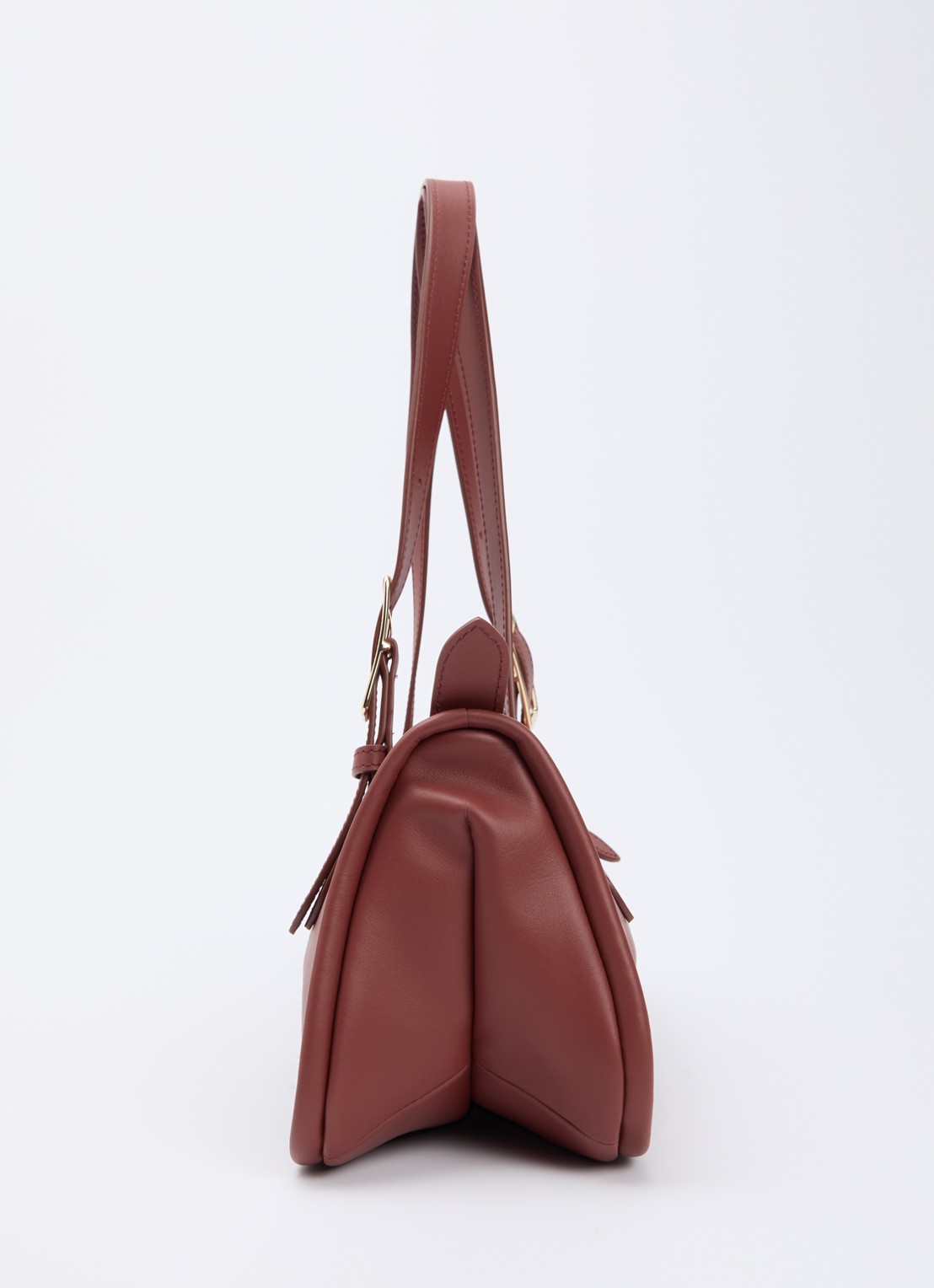 Longchamp Looong schoudertas L van leer - detail 4 roodbruin