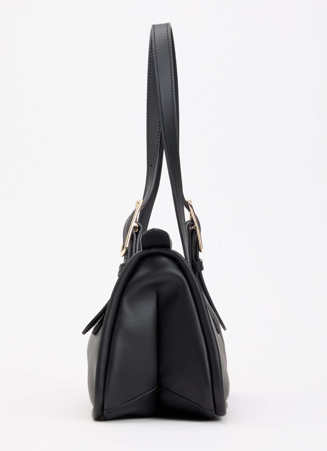 Longchamp Looong schoudertas L van leer - detail 2 zwart