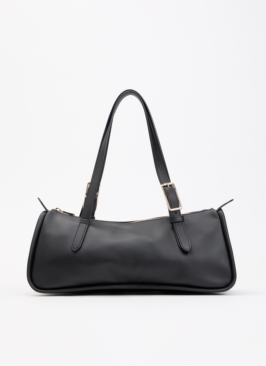 Longchamp Looong schoudertas L van leer - voorkant 5 zwart
